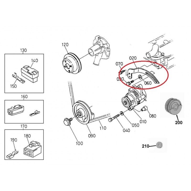 TENSOR ALTERNADOR MOTOR KUBOTA 