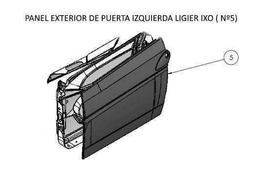 PANEL DE PUERTA EXTERIOR IZQ. LIGIER IXO ORIGINAL 0189892